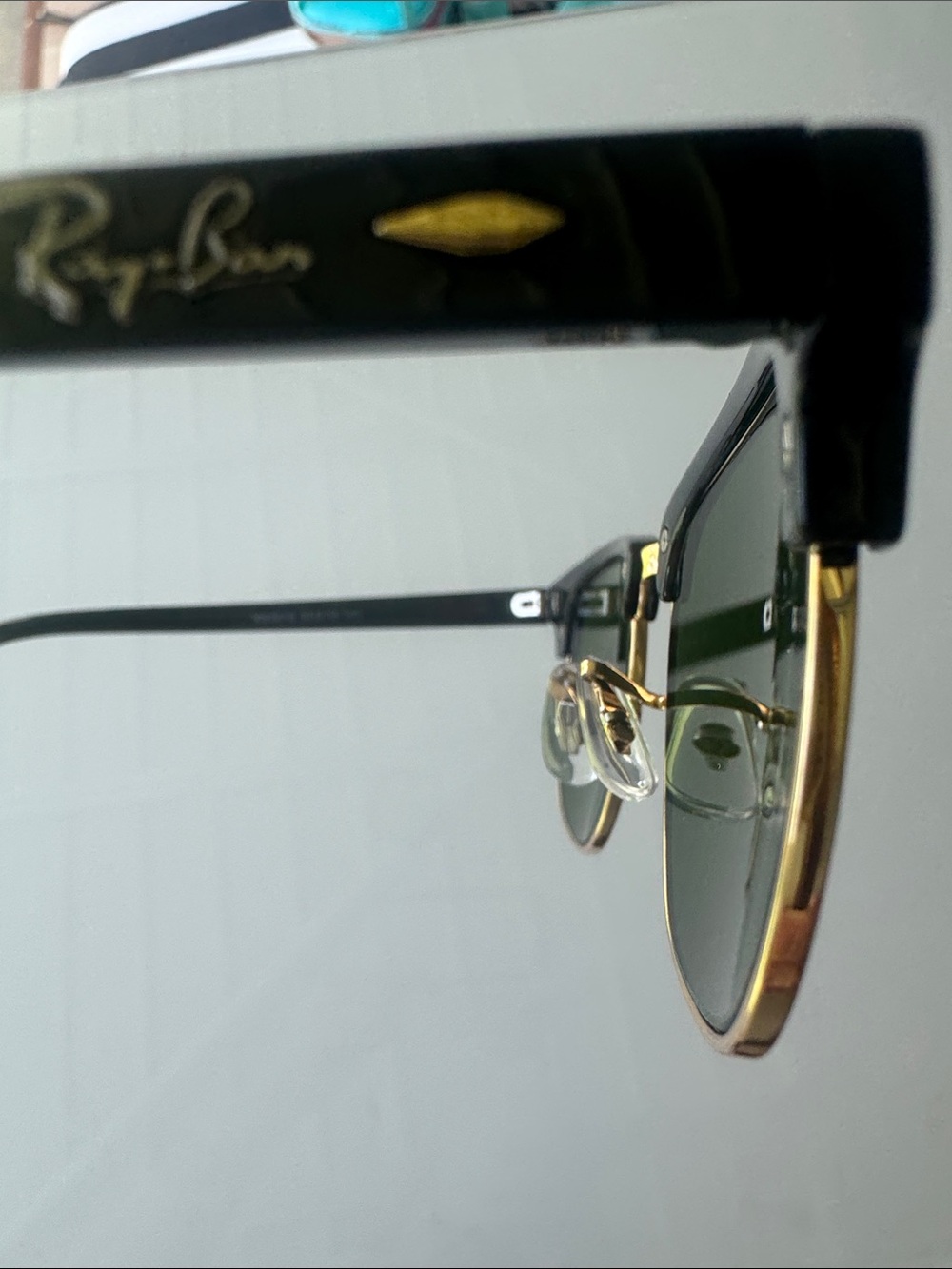 Ray-Ban Clubmaster Sunglasses - Black Frame, Blue Mirrors - Picture 9 of 9